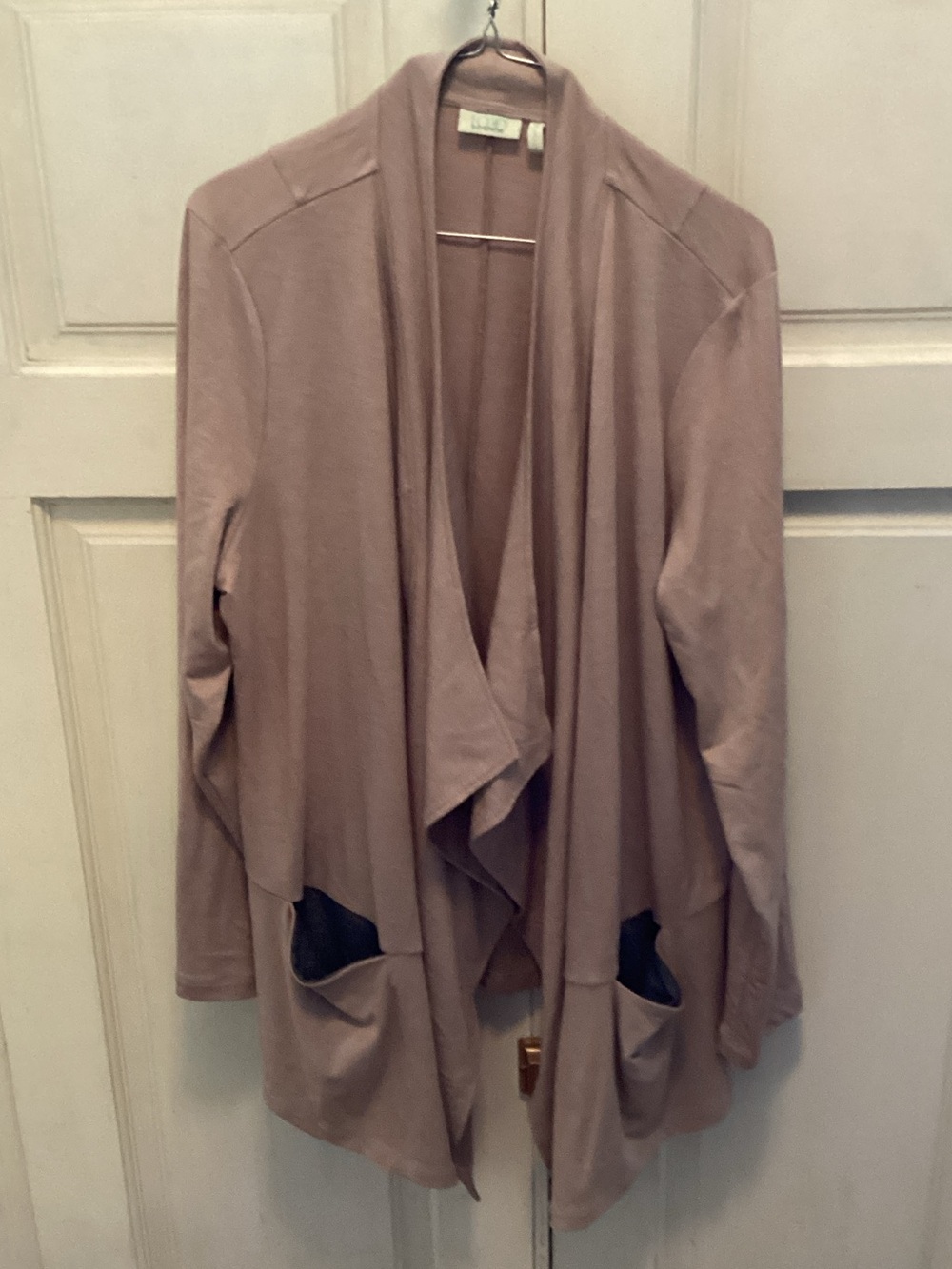 Women’s Open-Front Draped Blazer Jacket in Dusty Mauve